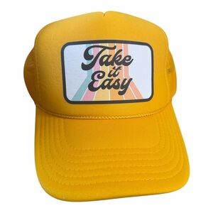 Otto Trucker Hat. Yellow with Take it Easy .